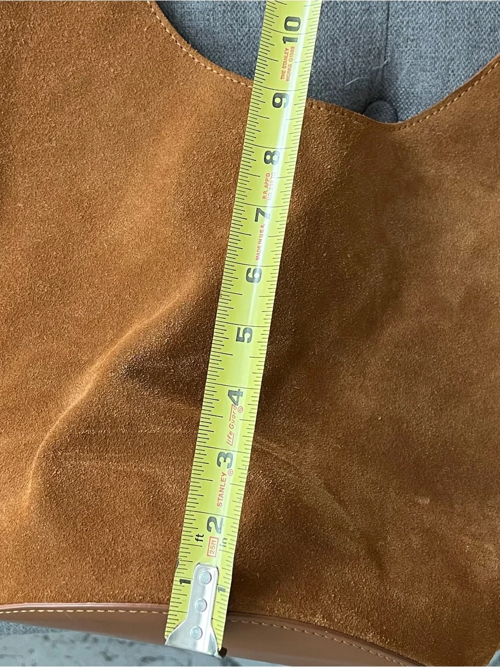 Suede Hobo Shoulder Bag in Chestnut Brown Made in Italy